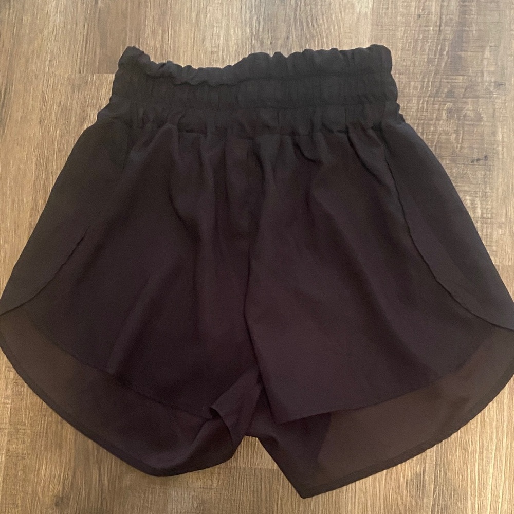 Women's Black Ruffle Hem Shorts